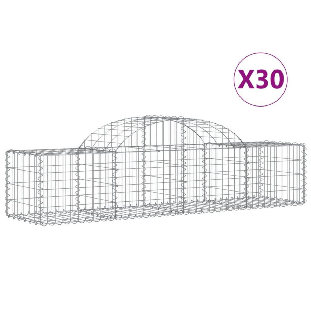 VIDAXL Paniers a gabions arques 30 pcs 200x50x40/60 cm fer galvanise