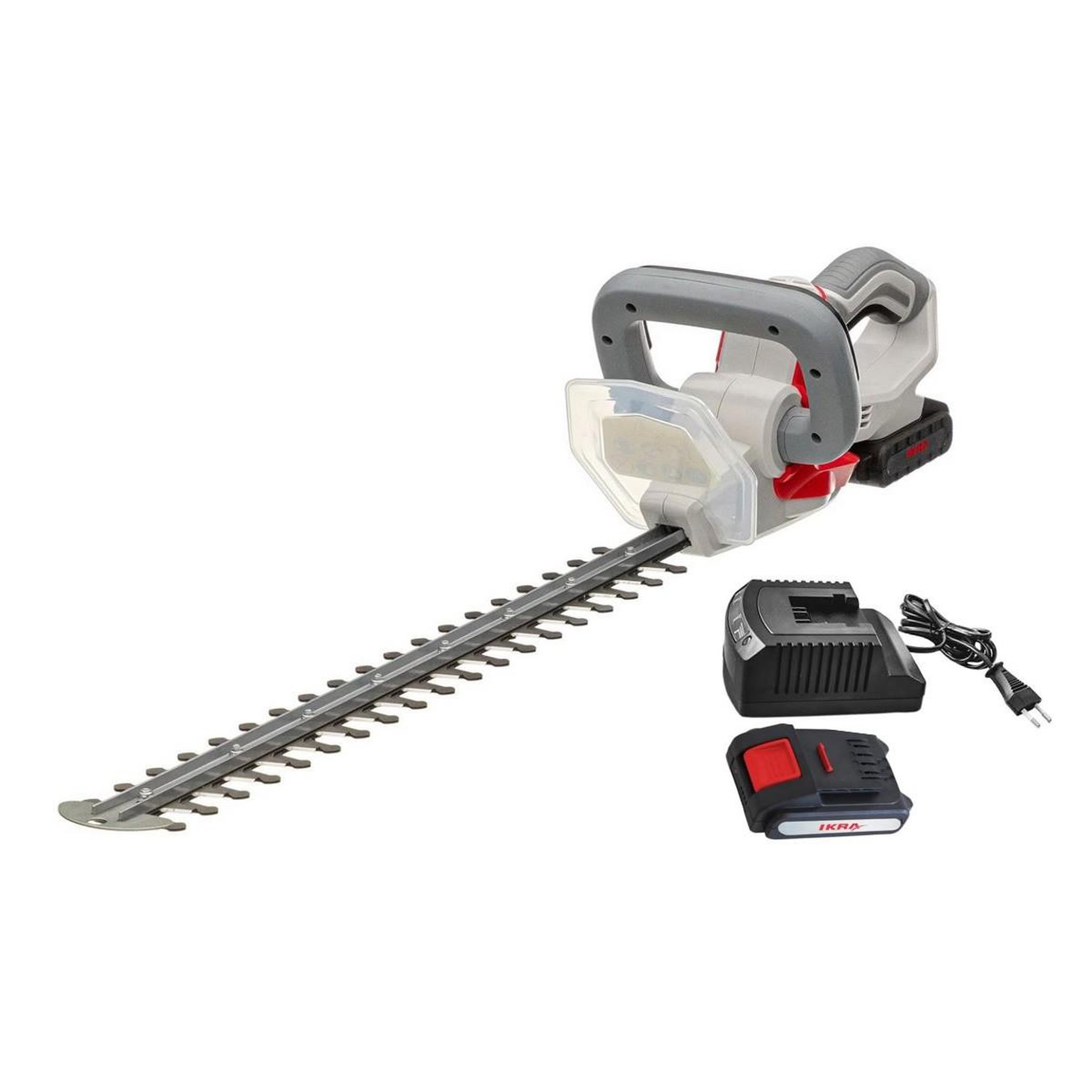Ikra Taille haie sans fil 20v - lame de coupe 54 cm - batterie lithium 2.0ah + chargeur 20v - très léger ikra