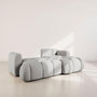Voir la diapositive 2 : BEST MOBILIER Yulin - canapé d'angle droit 4 places convertible avec coffre en tissu bouclette