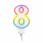 Paris Prix Bougie d'Anniversaire  Chiffre 8  7cm Multicolore