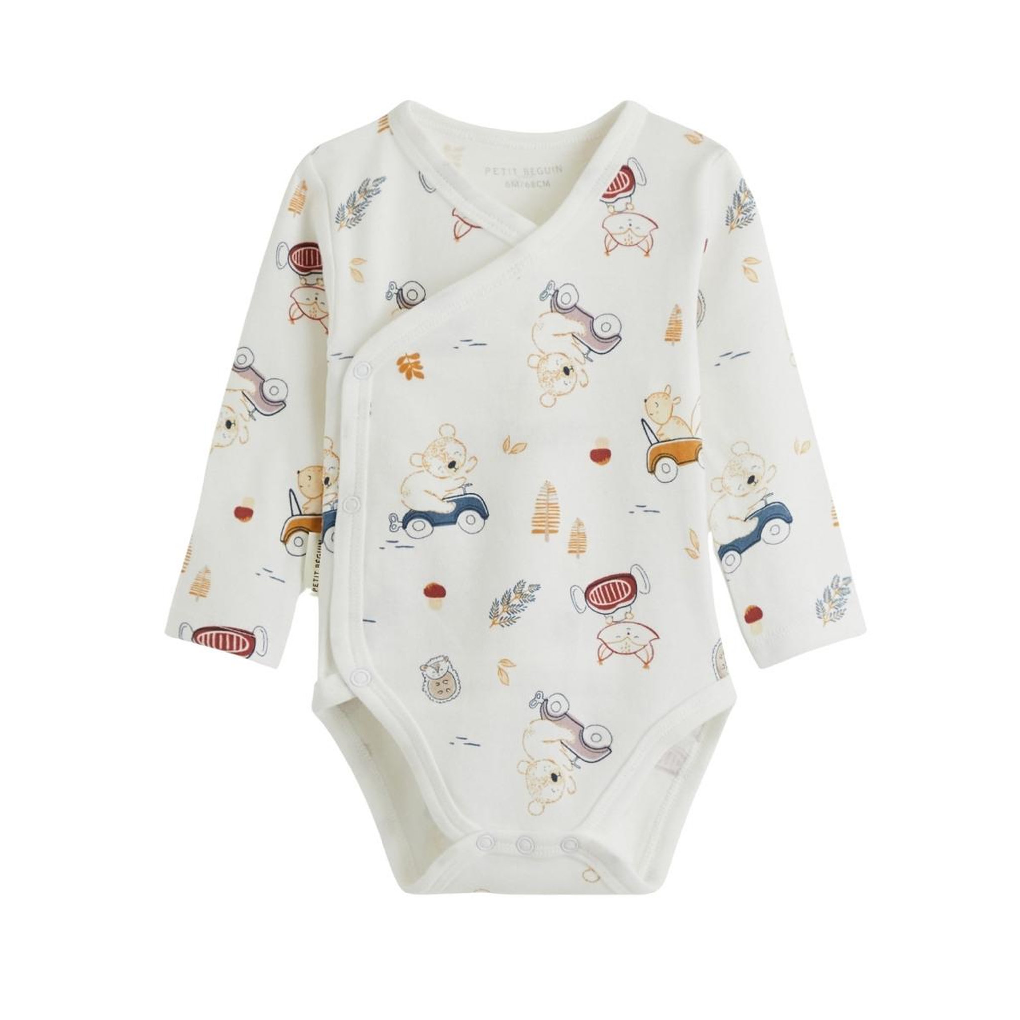 Voir la diapositive 4 : Petit Béguin Lot de 2 bodies bébé manches longues ouverture croisée emile