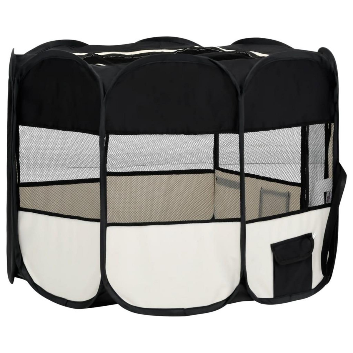VIDAXL Parc pour chiens pliable avec sac de transport Noir 90x90x58 cm