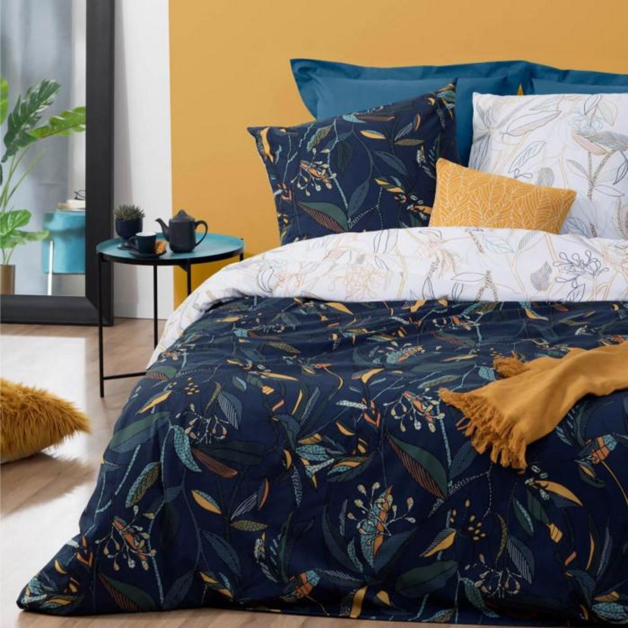 ATMOSPHERA Parure de Lit 3 Pièces  Kepas  240x220cm Bleu Foncé