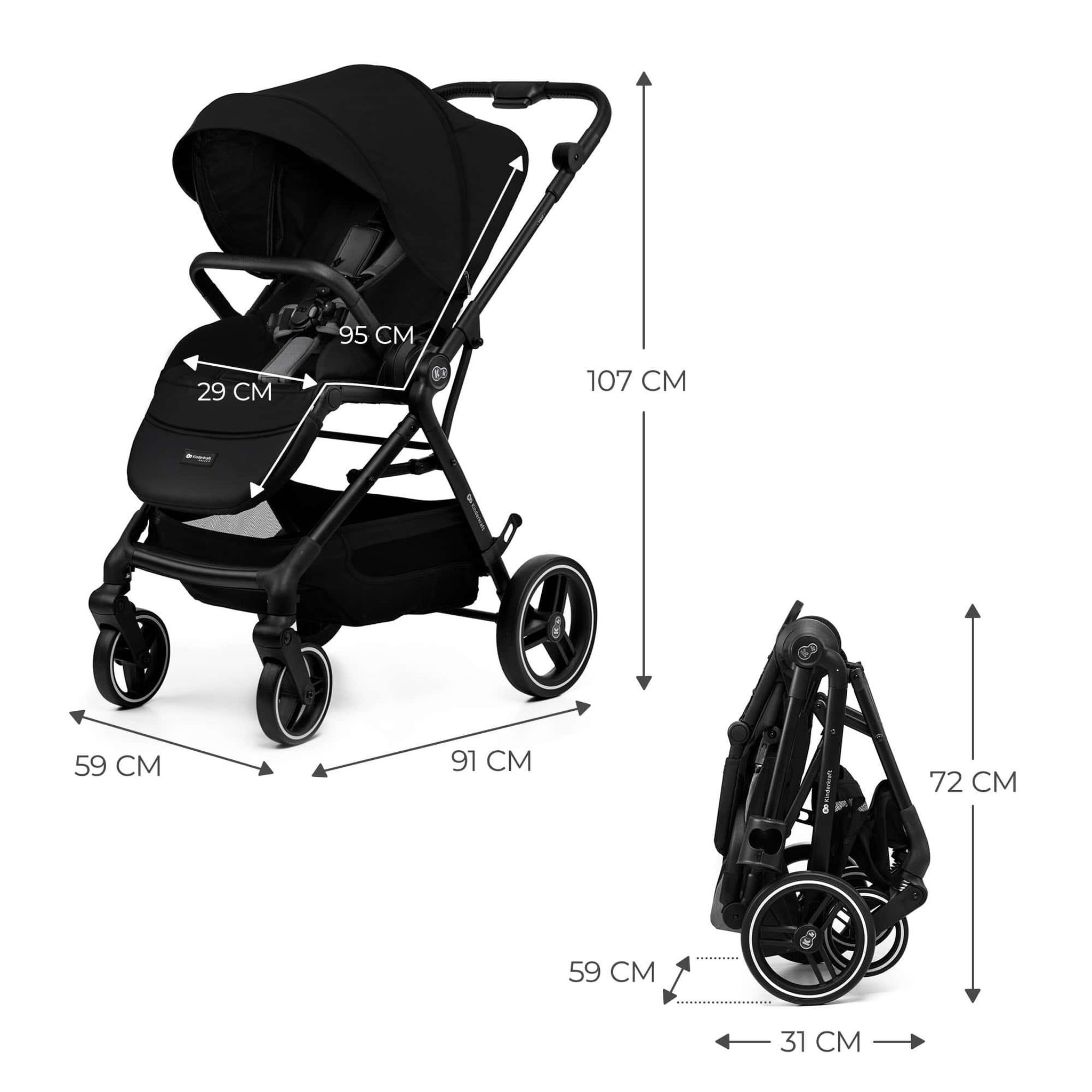 Voir la diapositive 6 : KINDERKRAFT Poussette avec nacelle et accessoires YOXI
