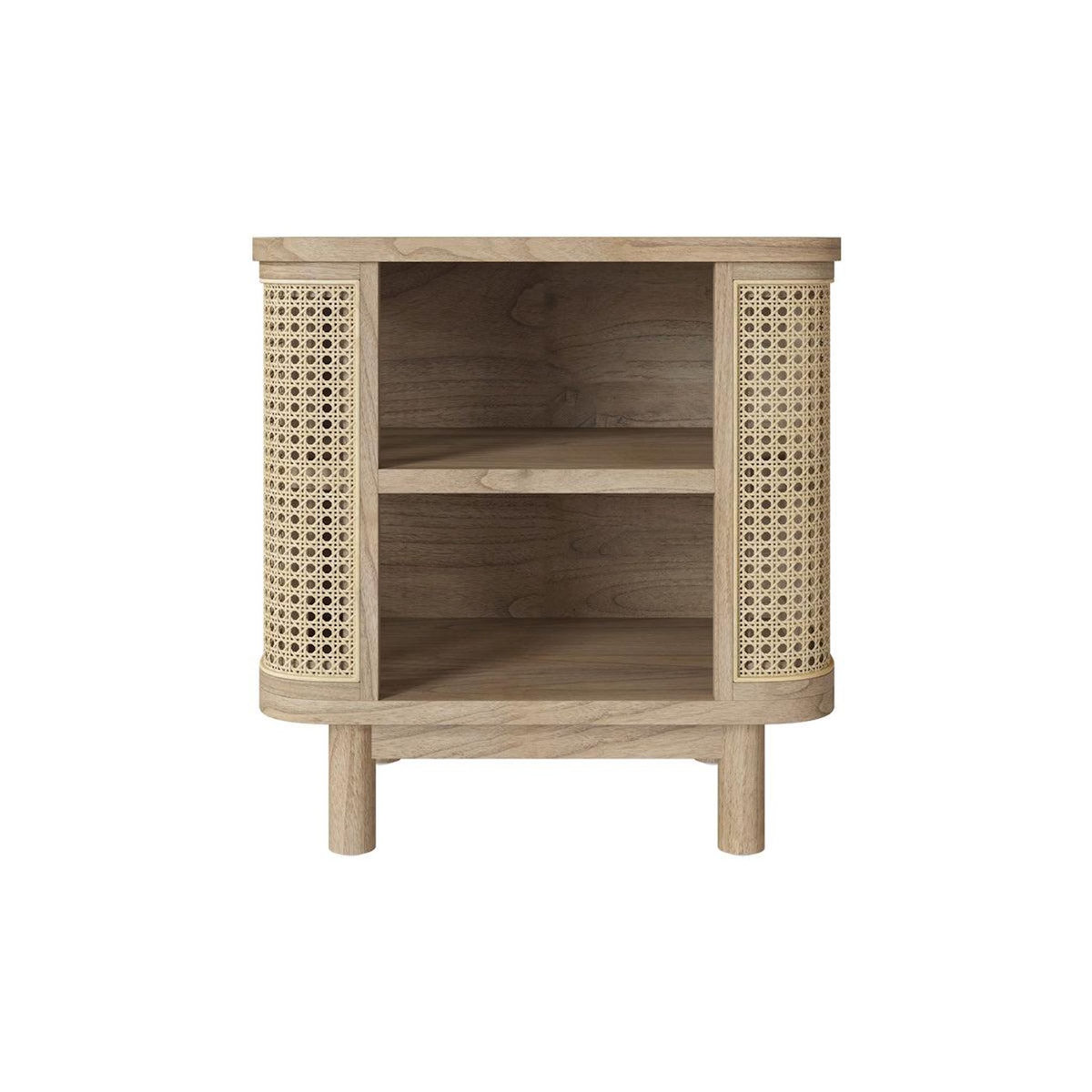 Rendez vous déco Table de chevet en bois massif et cannage-Antik