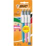 Voir la diapositive 1 : BIC Lot de 3 stylos bille 4 couleurs rétractables pointe moyenne Shine 1 argent/1 rose/1 bleu