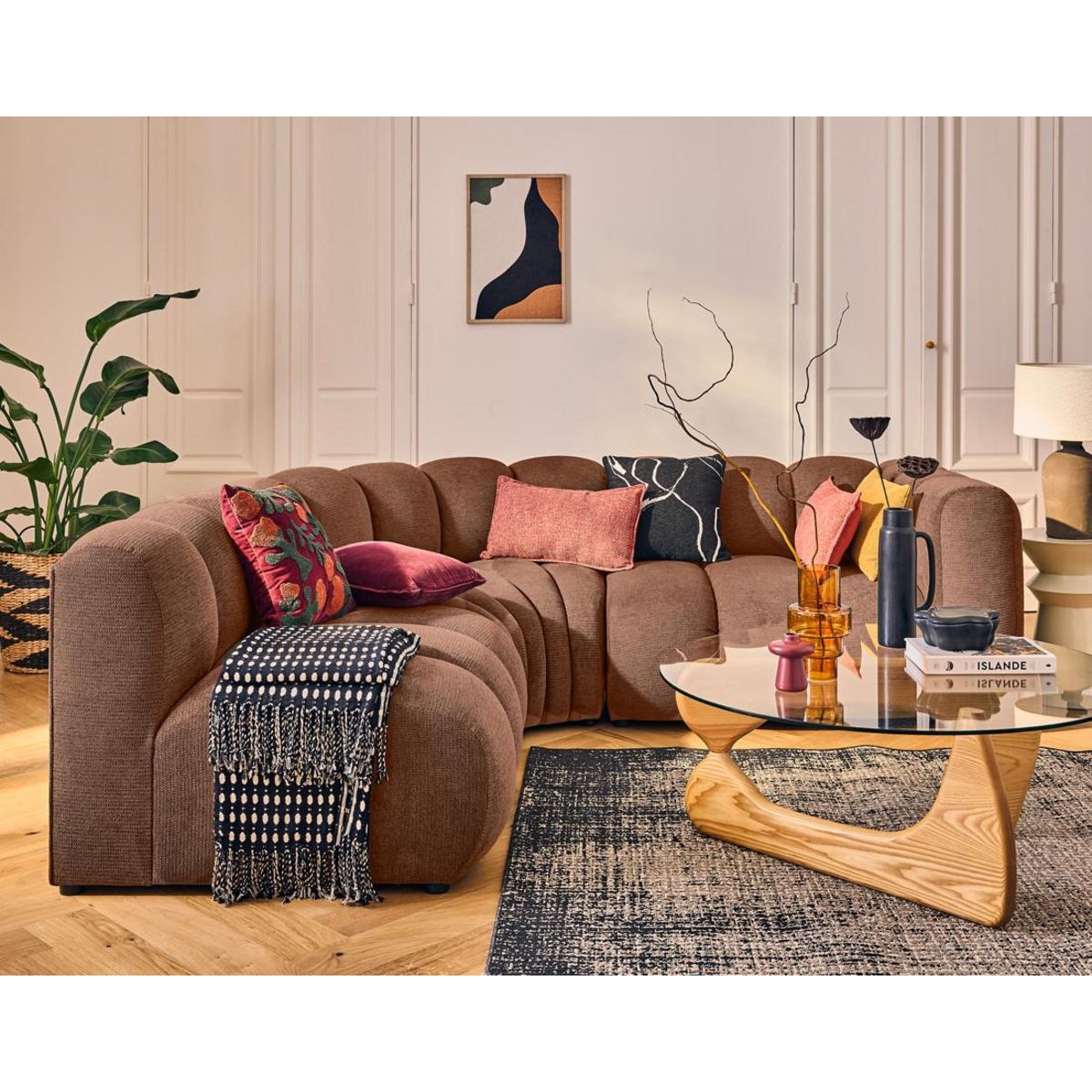 LISA DESIGN Debbie - module d'assise droit en tissu texturé