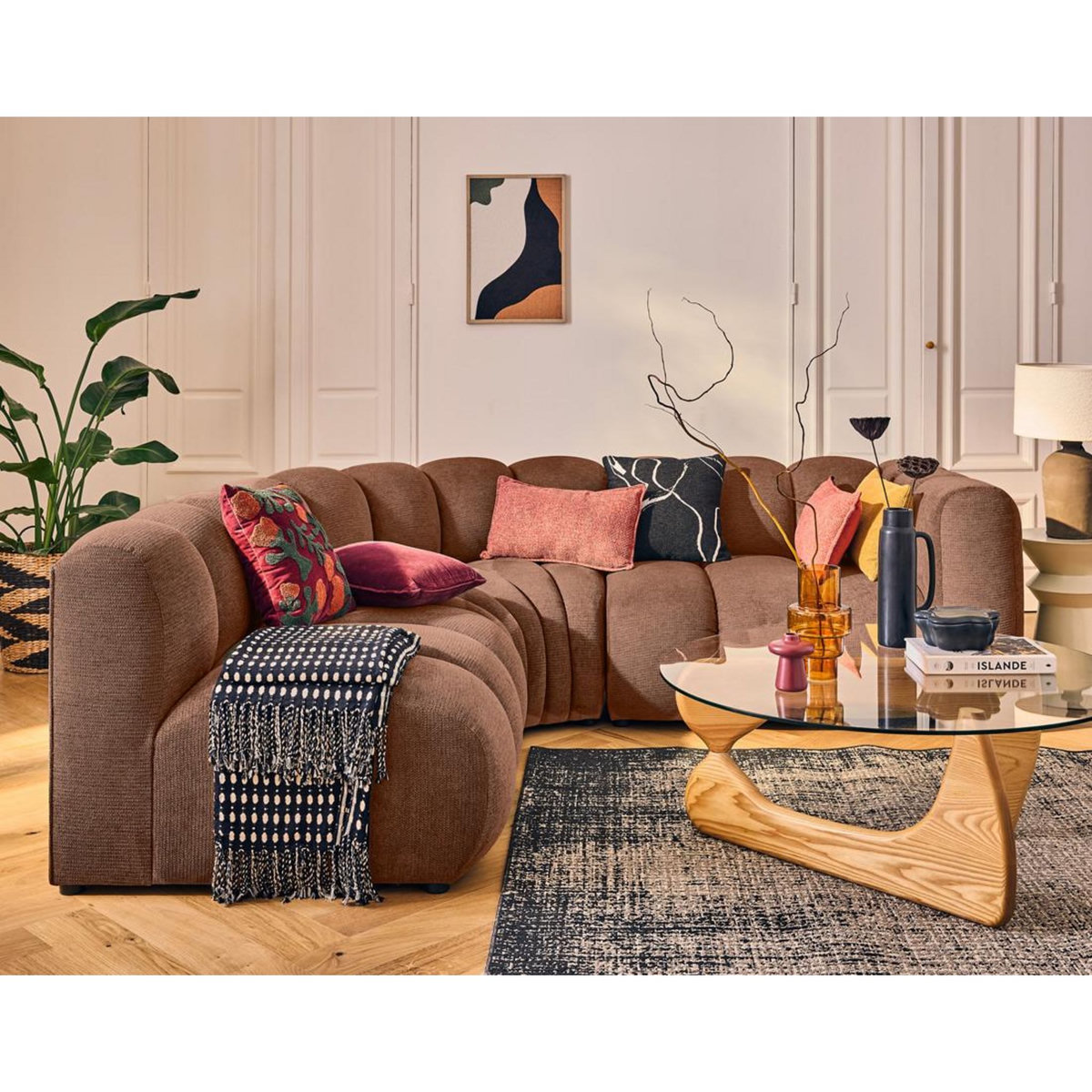 LISA DESIGN Debbie - module d'assise droit en tissu texturé