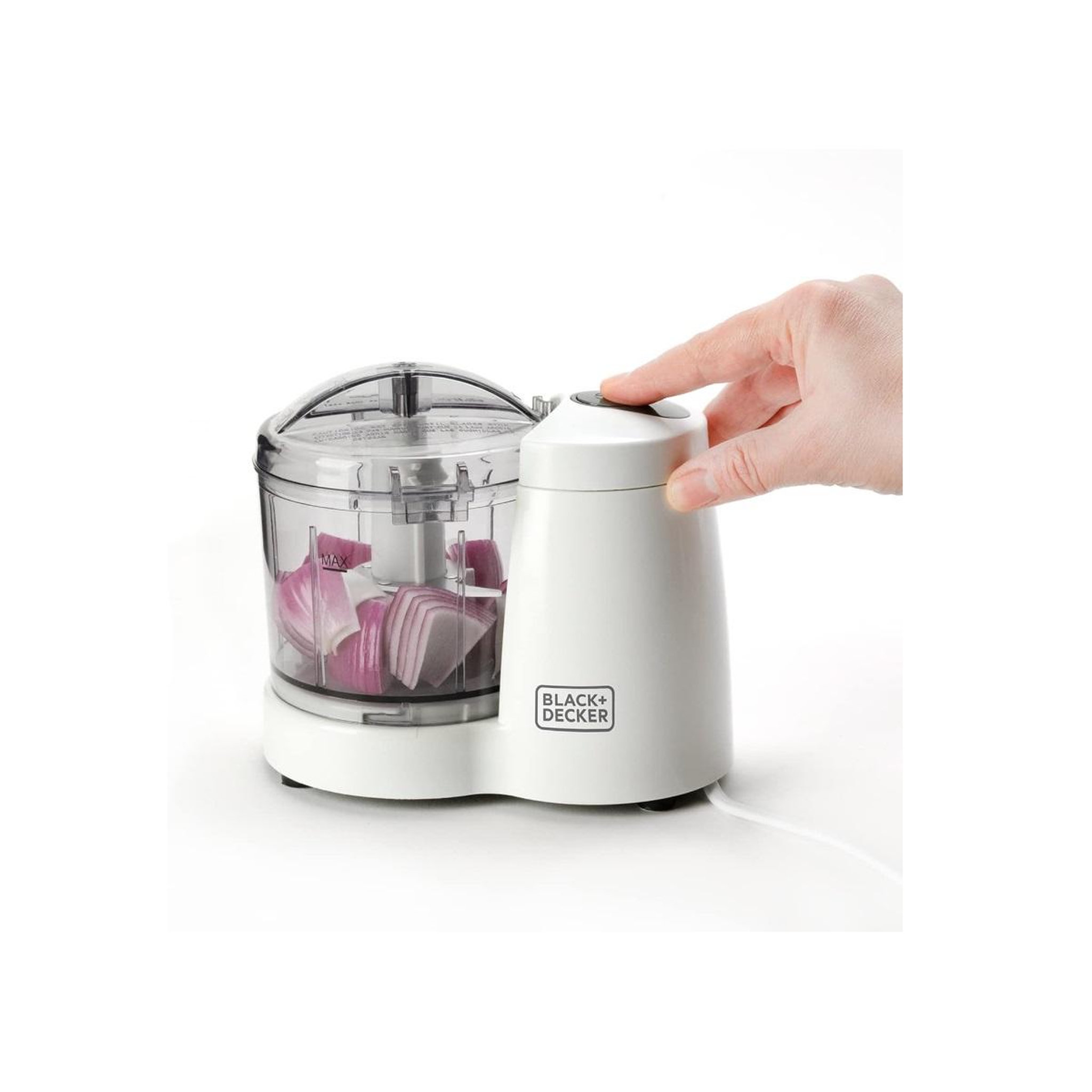Voir la diapositive 4 : Black et Decker Mini-hachoir 0.35l 120w blanc - BXCH120E