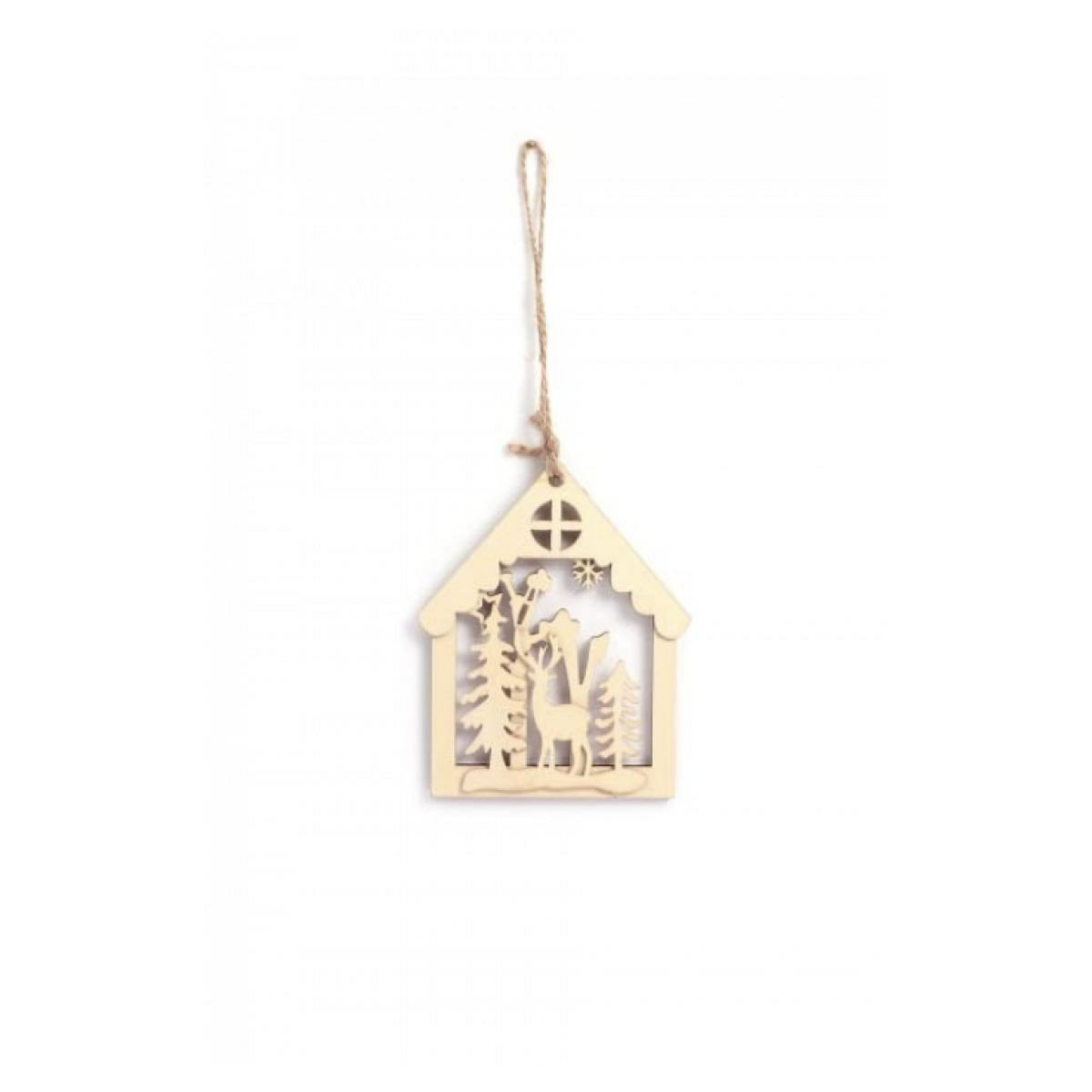 Graine créative Suspension en Bois Maison Renne pour Décoration de Noël