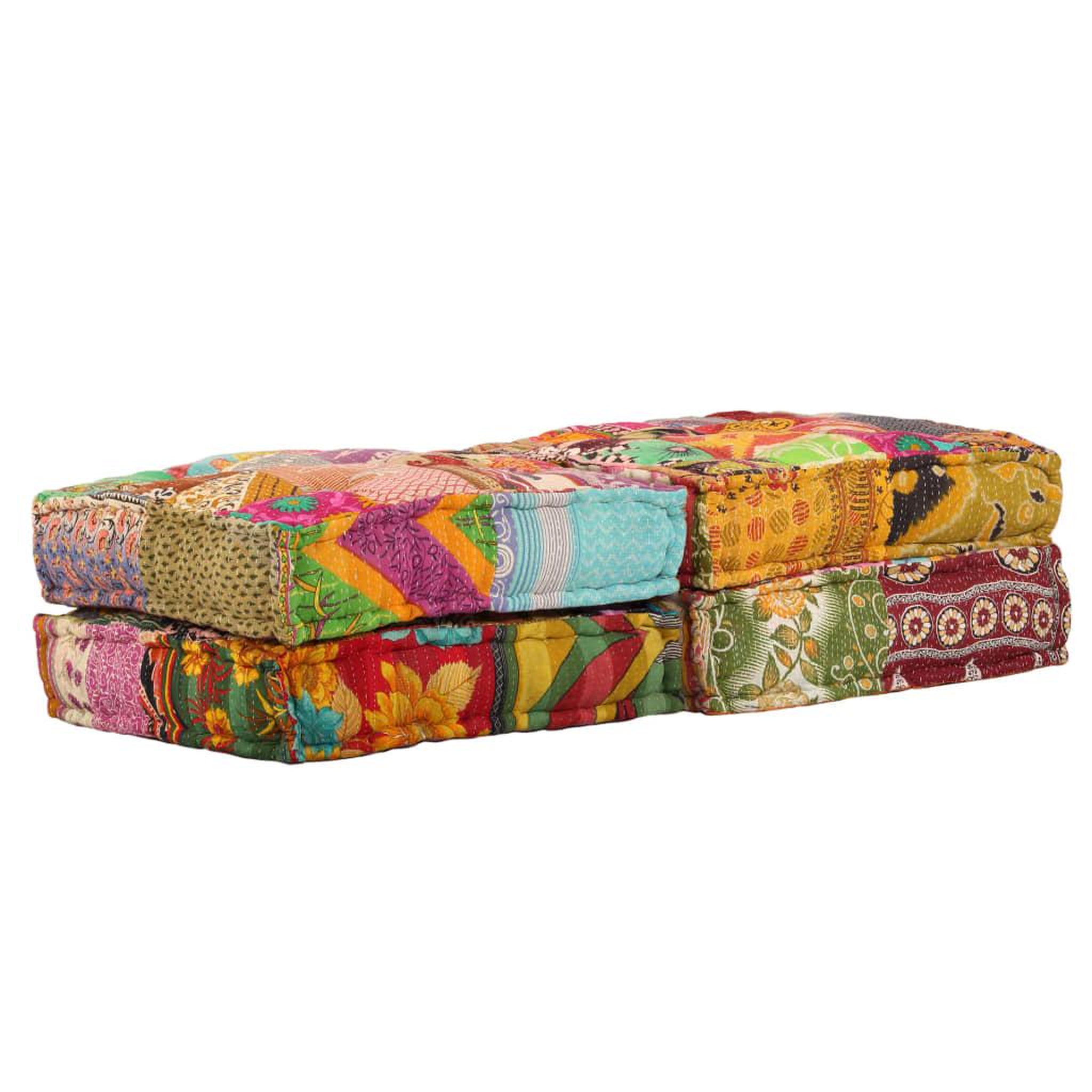 Voir la diapositive 5 : VIDAXL Pouf modulaire a 2 places Patchwork Tissu