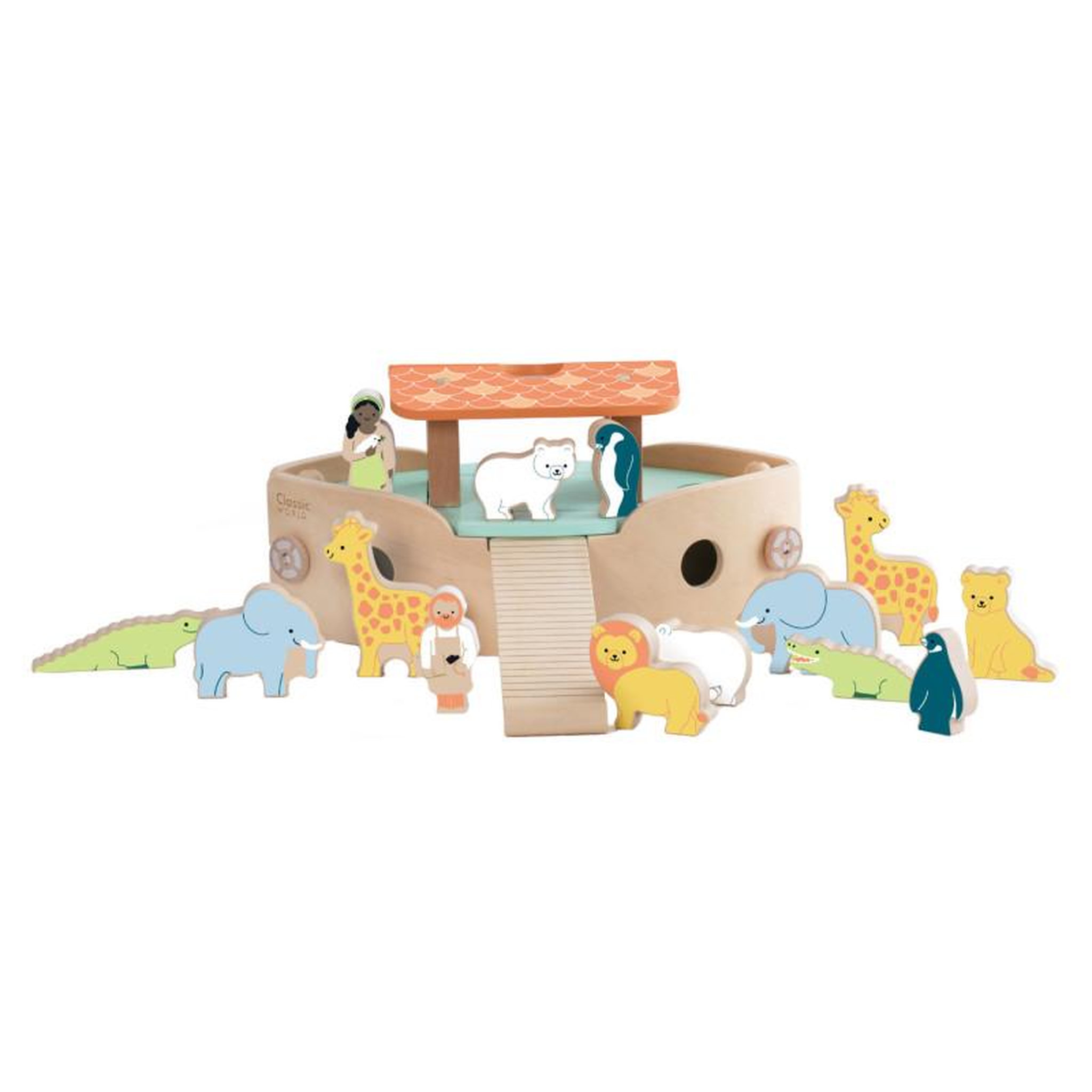 Voir la diapositive 4 : CLASSIC WORLD Classic World Wooden Noah's Ark Boat Building Set with Animals, 16d 20188