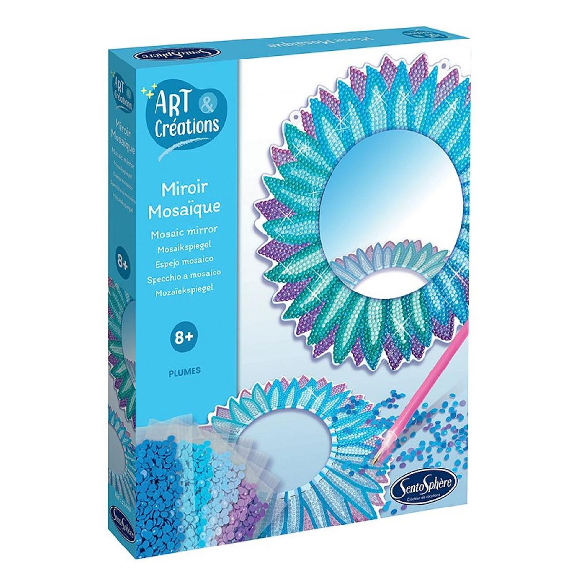 Sentosphere Art  and  CREATIONS - Miroir mosaiques a diamanter - plumes