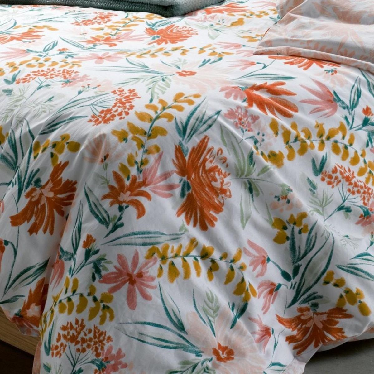 ATELIER DU COTON Housse de couette 260x240 MARNA + 2 taies coton 57 fils