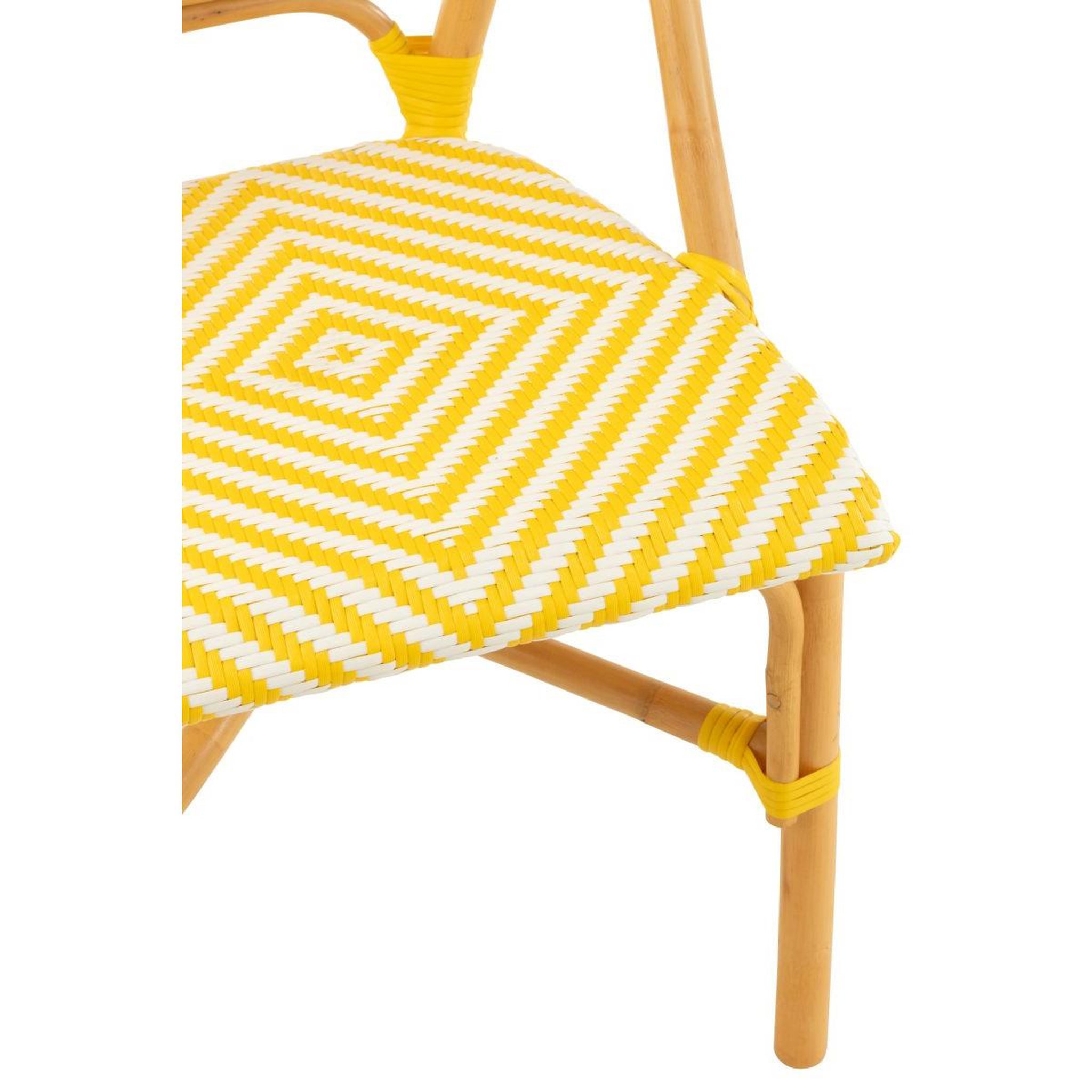 Voir la diapositive 6 : J-LINE Chaise en rotin  danial  85cm jaune