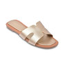 Voir la diapositive 1 : OZABI OZABI Sandales Slide H-Strap Cuir Synthétique Or Noir