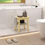 Voir la diapositive 2 : HOMCOM Tabouret de douche - étagère, porte-serviettes - dim. 42L x 29l x 43H cm - bambou verni