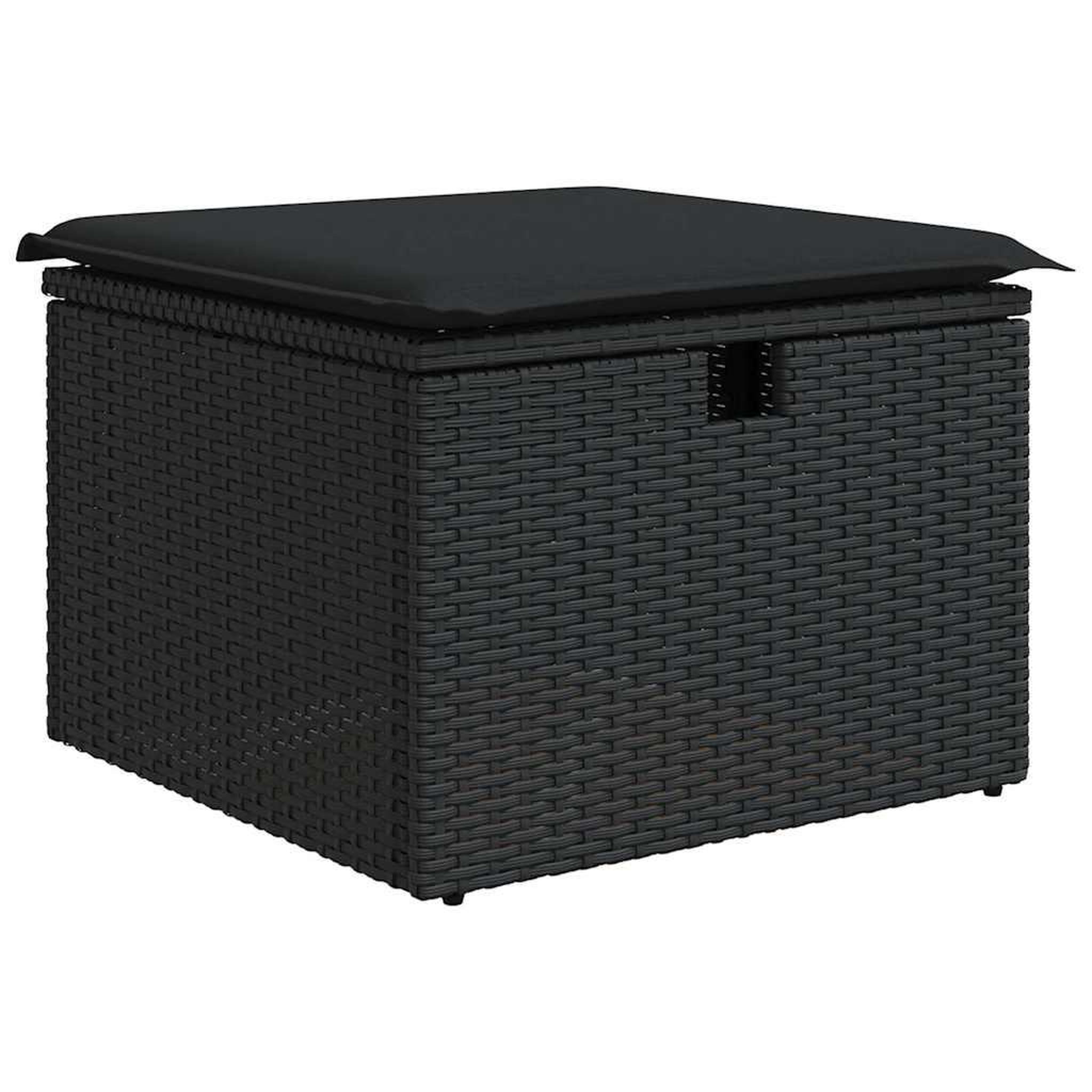 Voir la diapositive 5 : VIDAXL Salon de jardin 5 pcs avec coussins noir resine tressee