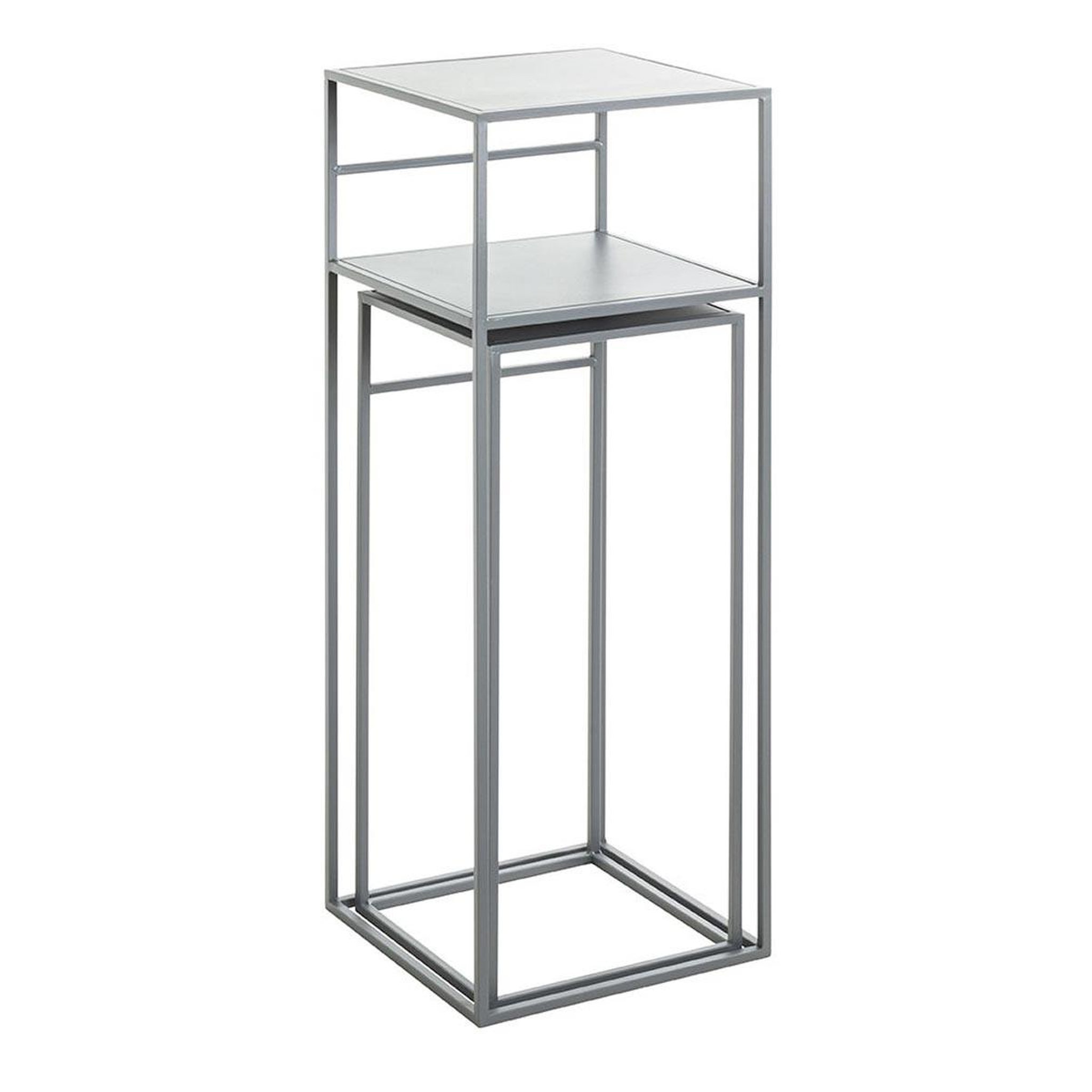 Voir la diapositive 3 : Paris Prix Lot de 2 sellettes en métal  brise  85cm gris