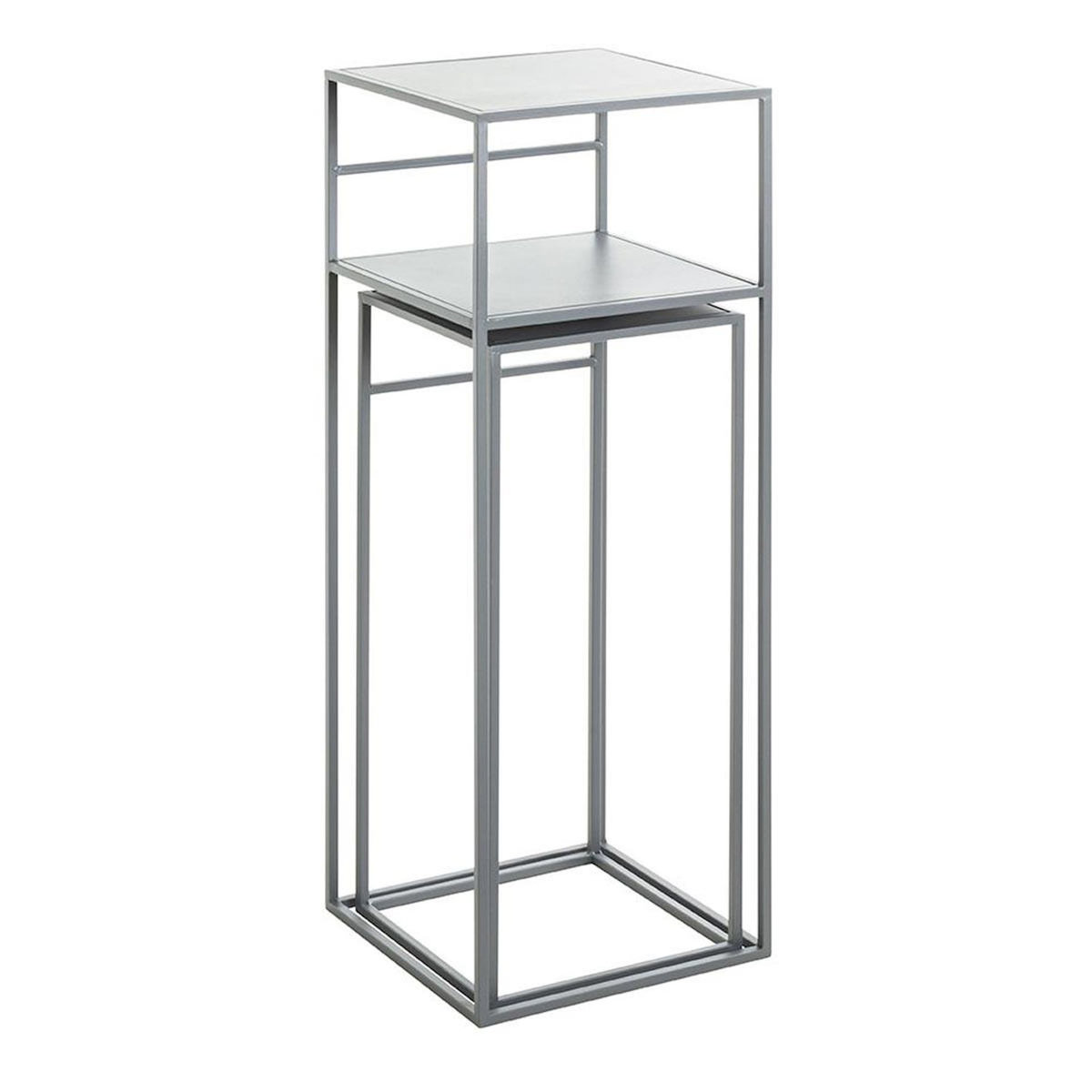 Paris Prix Lot de 2 Sellettes en Métal  Brise  85cm Gris