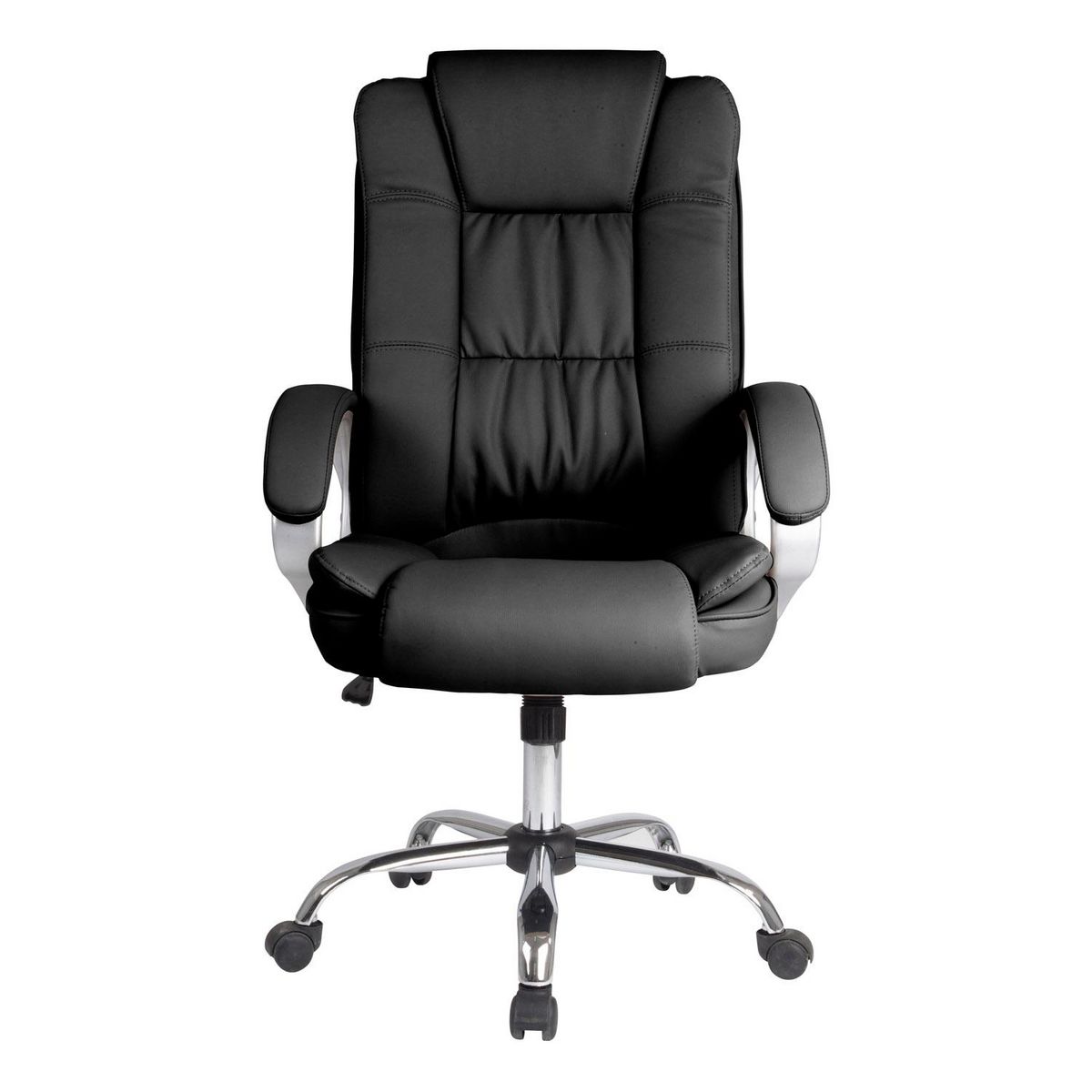 VS VENTA-STOCK Chaise de Bureau Karen Elevable et Fauteuil inclinable en Simili Cuir Noir