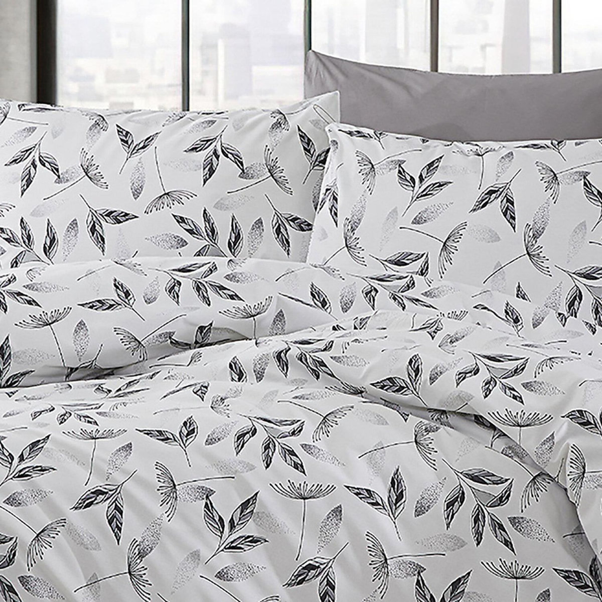 Home collection Parure housse de couette 100% coton 57 fils Imprimé - Lunavera