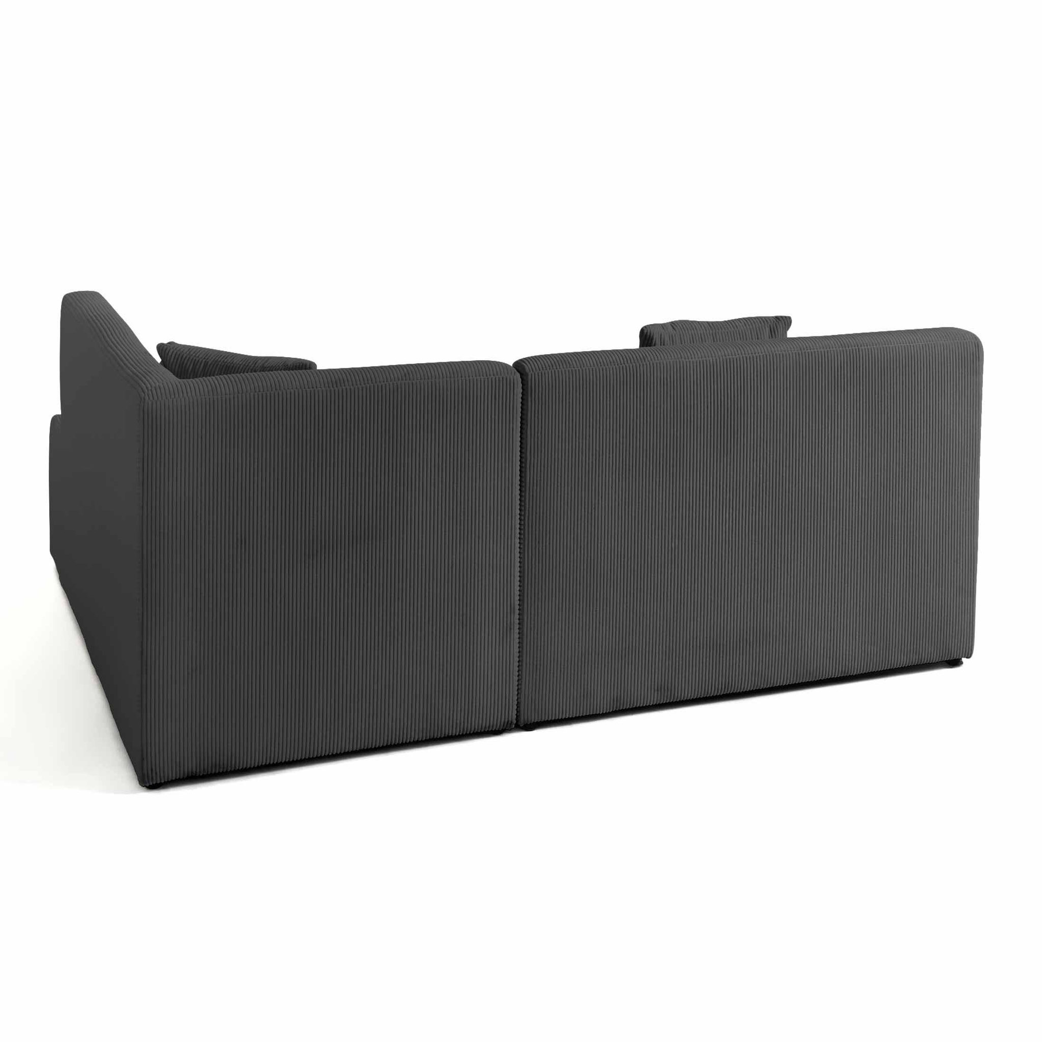 Voir la diapositive 4 : LISA DESIGN Onyx - canapé modulable d'angle droit - 5 places - en velours côtelé