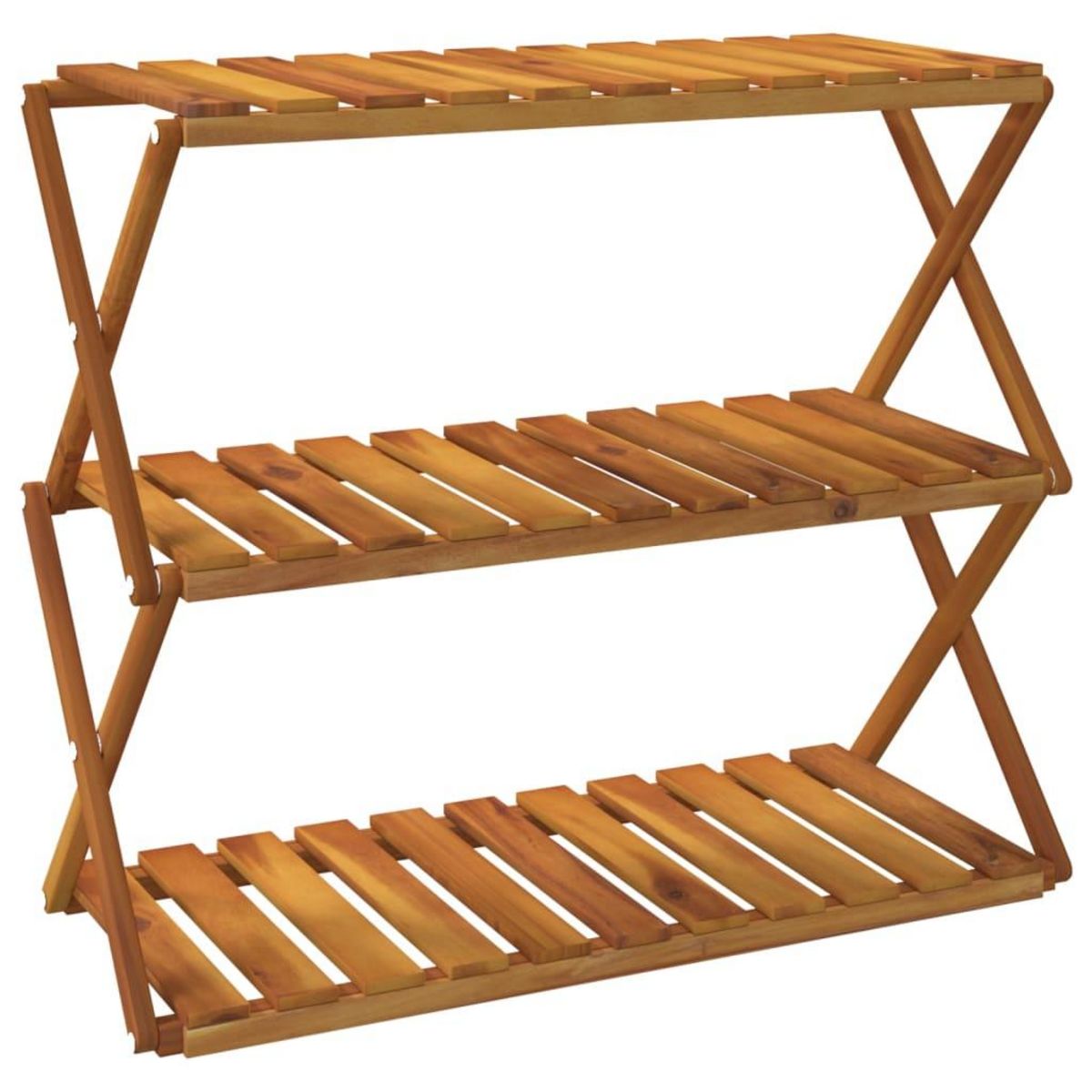 VIDAXL Etagere pliable a 3 niveaux Marron 70x31x63 cm Bois d'acacia
