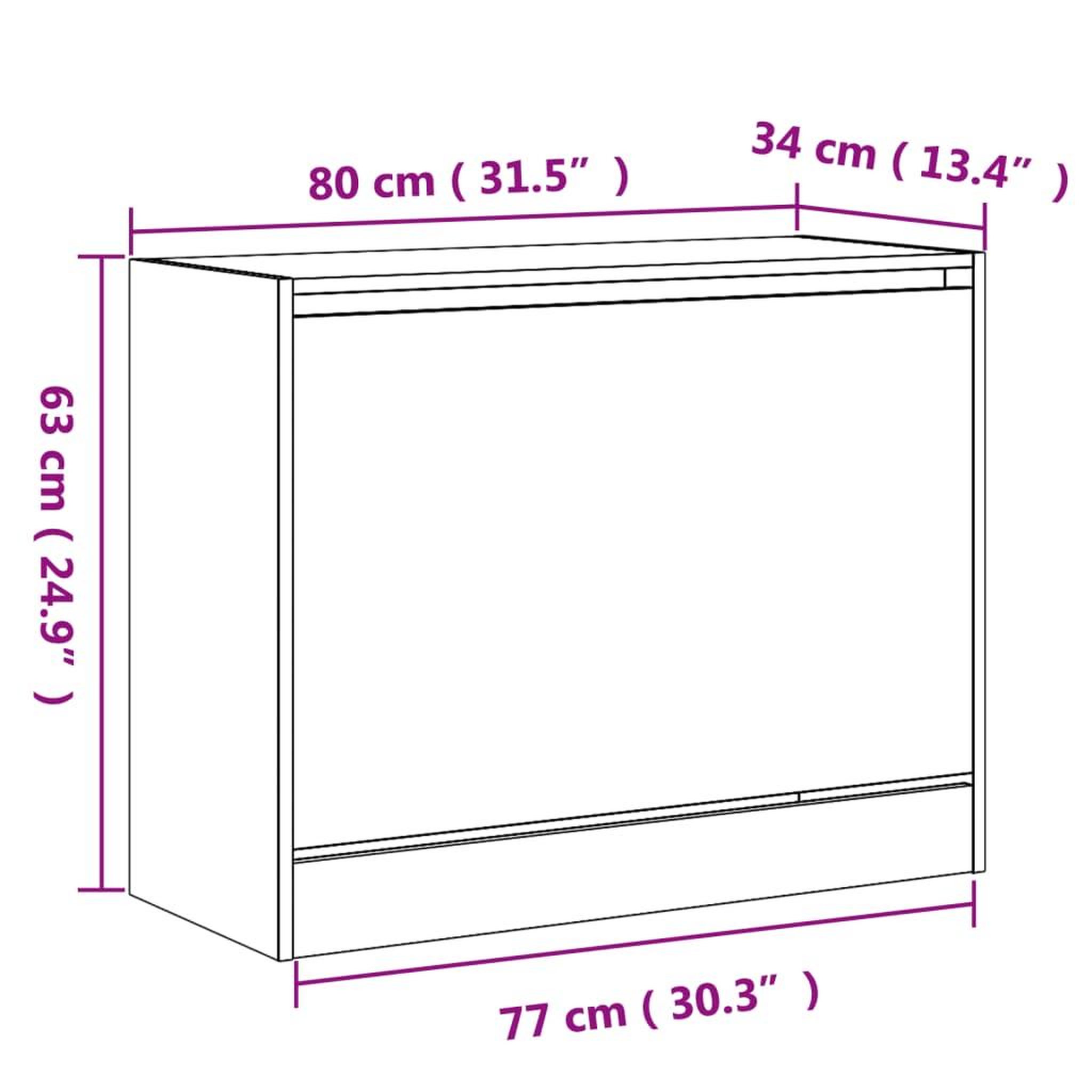 Voir la diapositive 6 : VIDAXL Armoire a chaussures sonoma gris 80x34x63 cm bois d'ingenierie