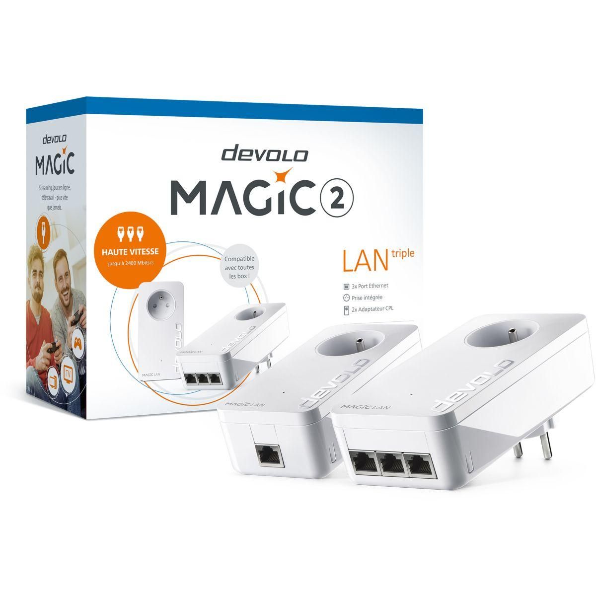 Devolo CPL Filaire Magic 2 LAN Triple 3RJ45 Starter kit