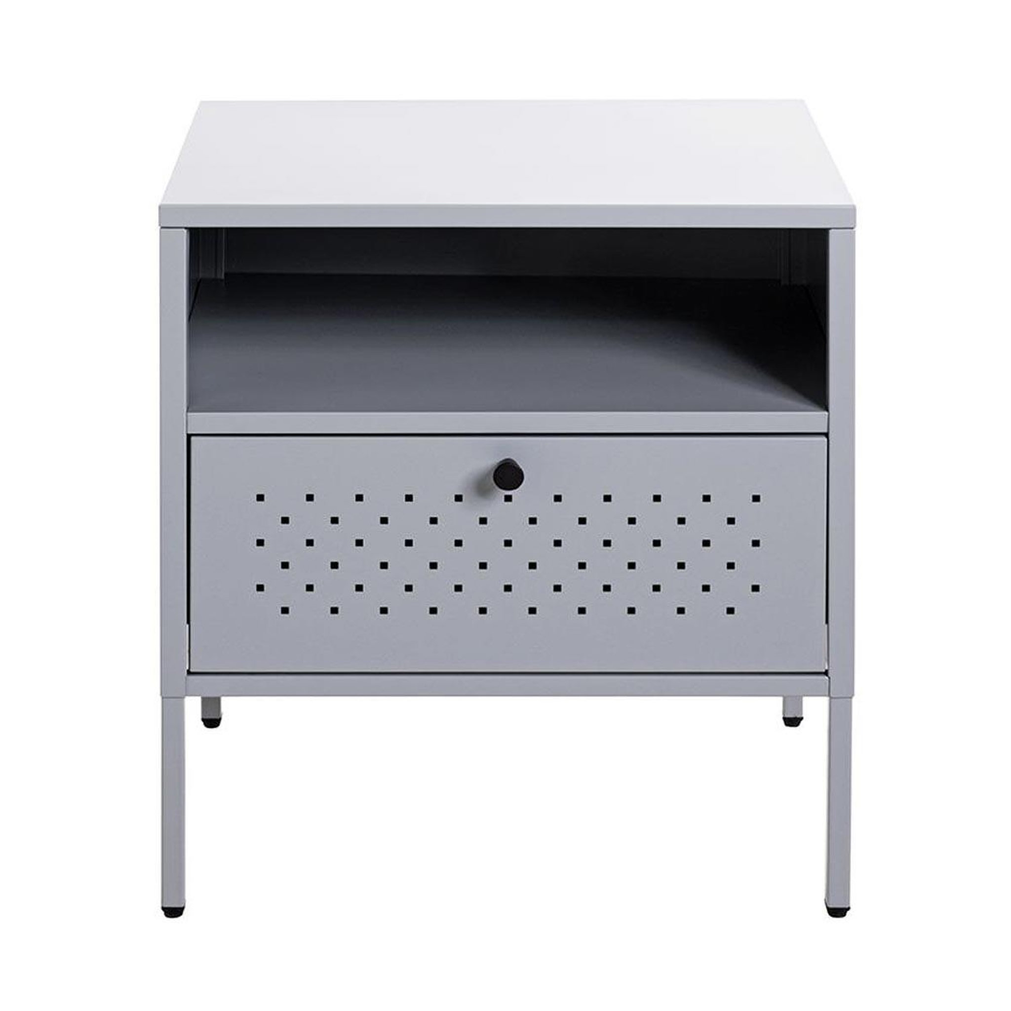 Voir la diapositive 2 : Paris Prix Table de Chevet 1 Tiroir  Boston  50cm Gris