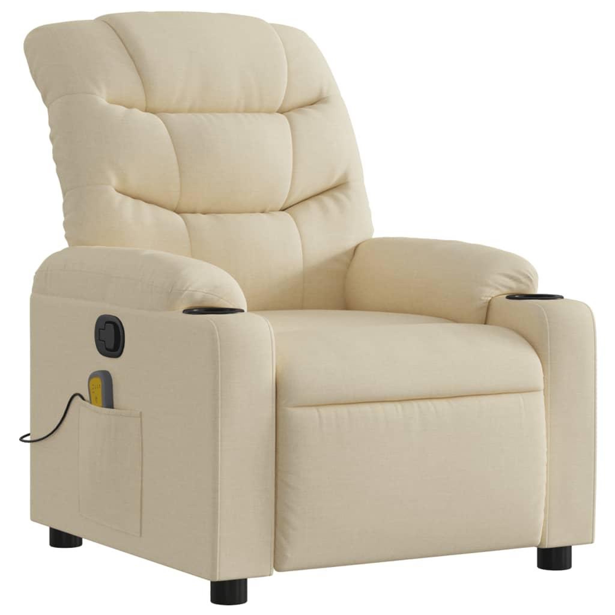 Voir la diapositive 3 : VIDAXL Fauteuil de massage inclinable Creme Tissu