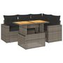 Voir la diapositive 2 : VIDAXL Salon de jardin 5 pcs avec coussins gris resine tressee