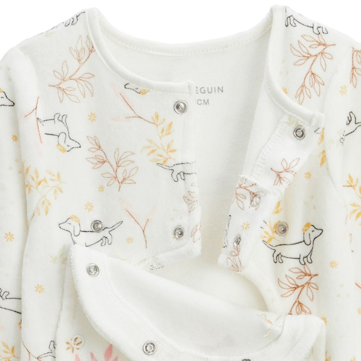 Petit Béguin Pyjama bébé en velours ouverture pont Emilie