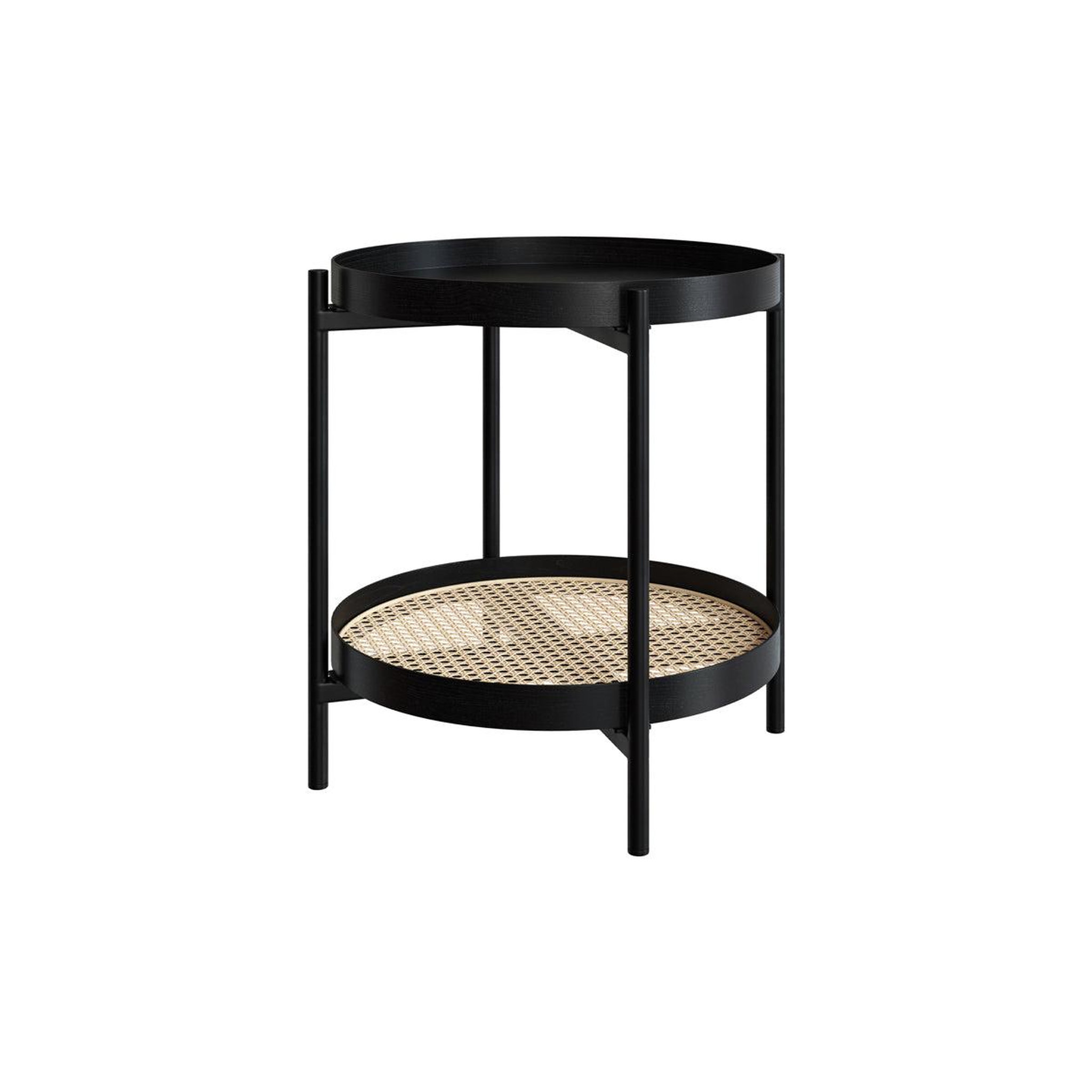 MAISON PAVANE Table basse en cannage et bois de mindi noir d49 cm-lukut