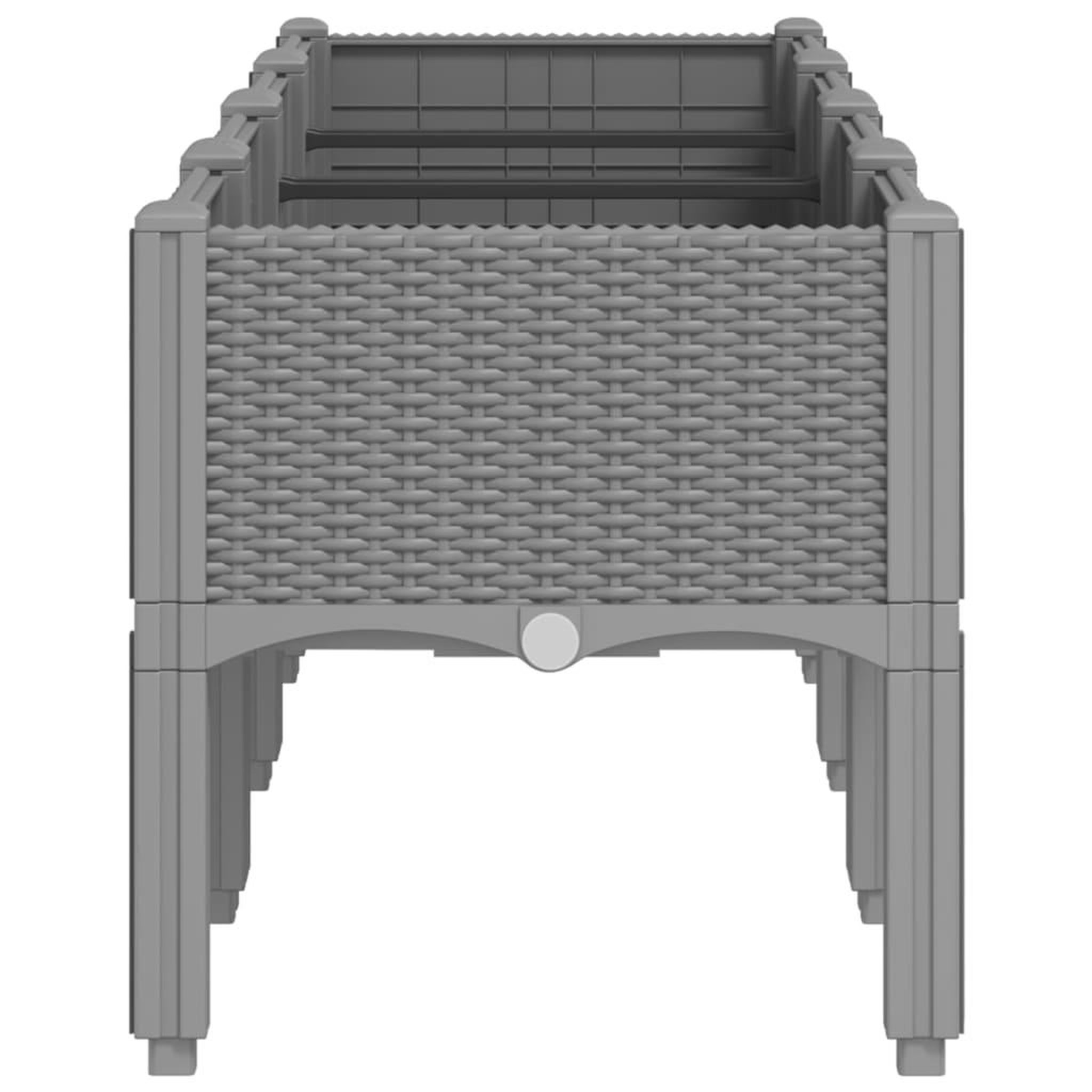 Voir la diapositive 4 : VIDAXL Jardiniere avec pieds gris clair 160x40x42 cm PP