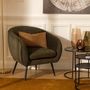 Voir la diapositive 5 : ATMOSPHERA Fauteuil Design en Velours  Solaro  78cm Kaki