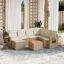 Voir la diapositive 1 : VIDAXL Salon de jardin avec coussins 8 pcs beige resine tressee