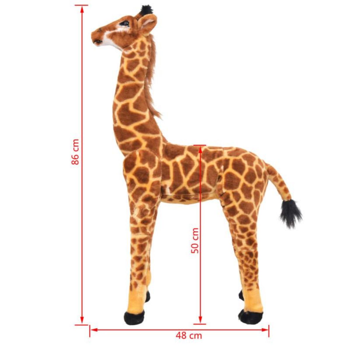 VIDAXL Jouet en peluche Girafe Marron et jaune XXL