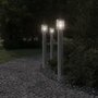 Voir la diapositive 3 : VIDAXL Lampadaires d'exterieur et sortie 3pcs argente acier inoxydable