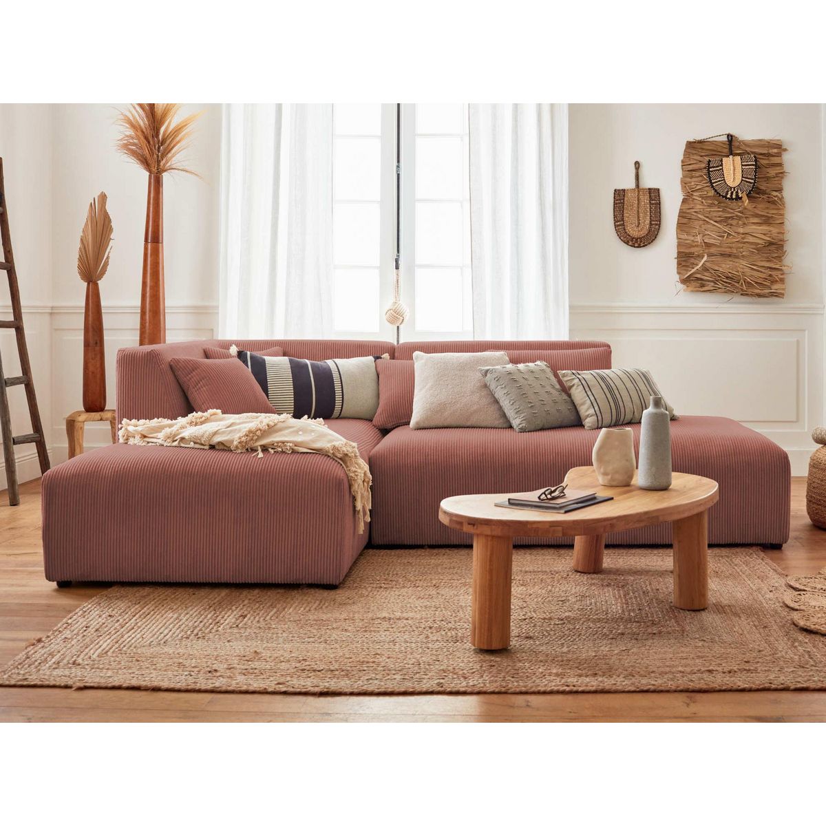 LISA DESIGN Victoire - canapé modulable d'angle gauche - 4 places - en velours côtelé