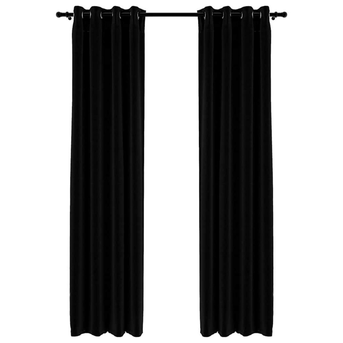 VIDAXL Rideaux occultants Aspect lin avec œillets 2 pcs Noir 140x225cm