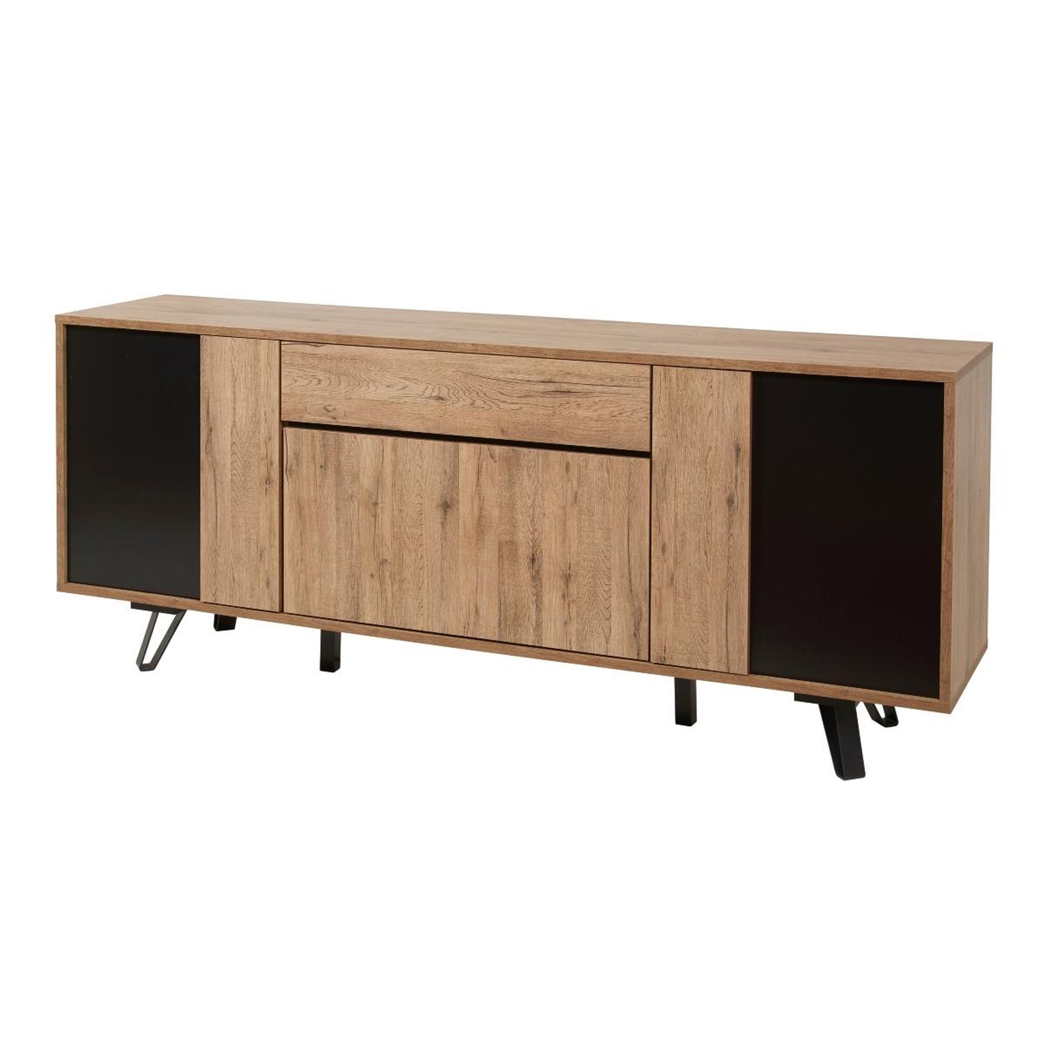 JLC KREATION Buffet industriel en bois 220cm 4 portes + tiroir PEDRO