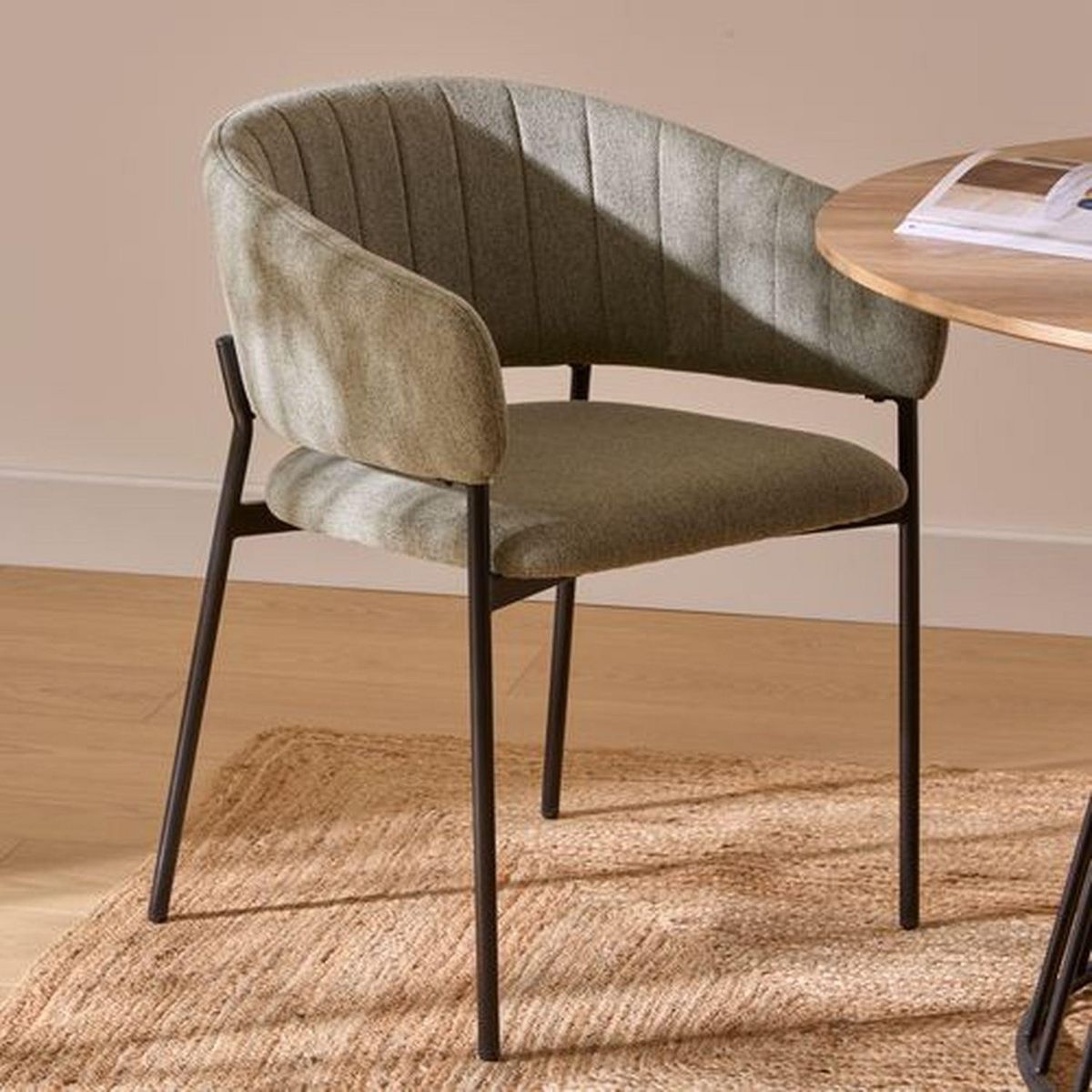 ATMOSPHERA Lot de 2 fauteuils à diner en tissu SOLEA