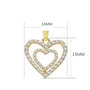 Voir la diapositive 2 : L'ATELIER D'AZUR Collier - Pendentif Or 18 Carats 750/000 Jaune  - Coeur Double - Chaine Dorée