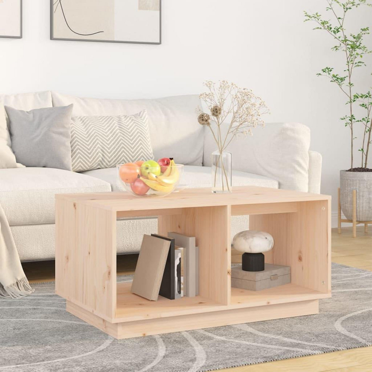 VIDAXL Table basse 80x50x40 cm Bois massif de pin