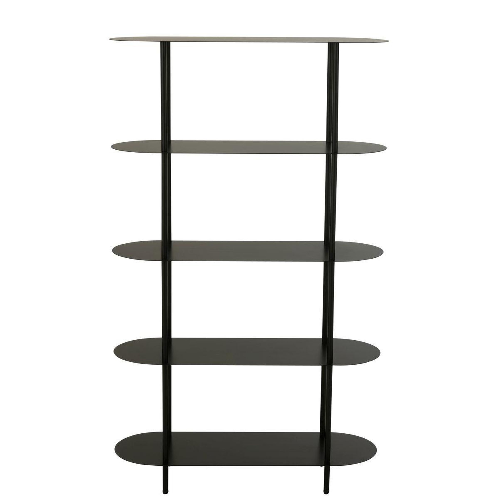 Voir la diapositive 3 : J-LINE Étagère 5 niveaux en métal  sheri  150cm noir