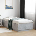 VIDAXL Cadre de lit avec LED sans matelas gris beton 90x200 cm