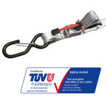 Master lock 3113EURDAT Sangle d'Arrimage avec Crochets et Boucle, Gris, 1,80m x 25mm Sangle, Pack de 2