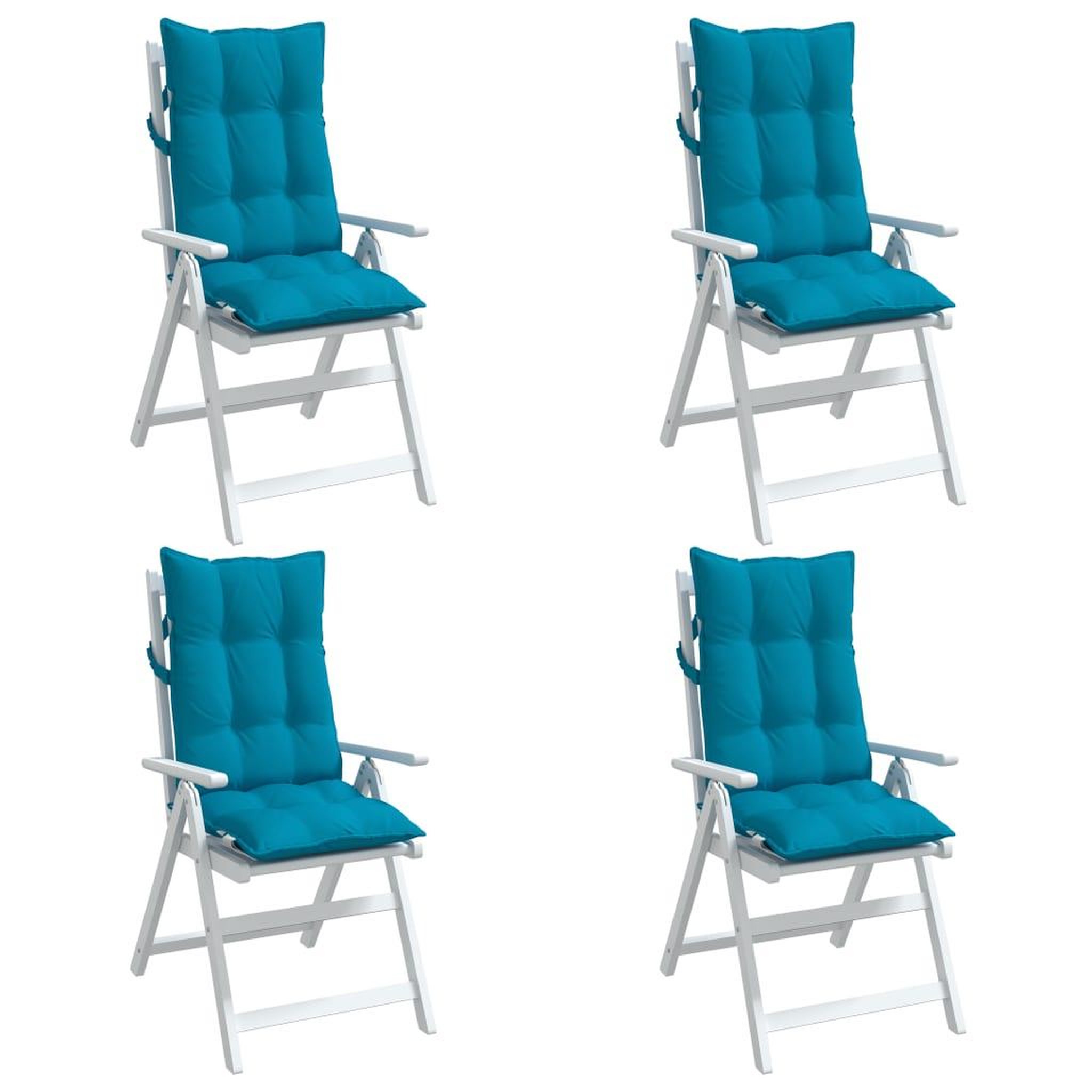 Voir la diapositive 4 : VIDAXL Coussins de chaise a dossier haut lot de 4 bleu clair